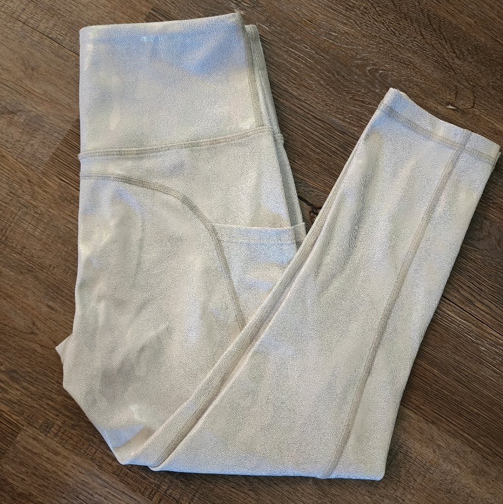 Shiny White Camo LNT Pocket Leggings-2/XS